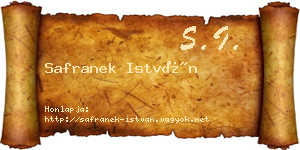 Safranek István névjegykártya